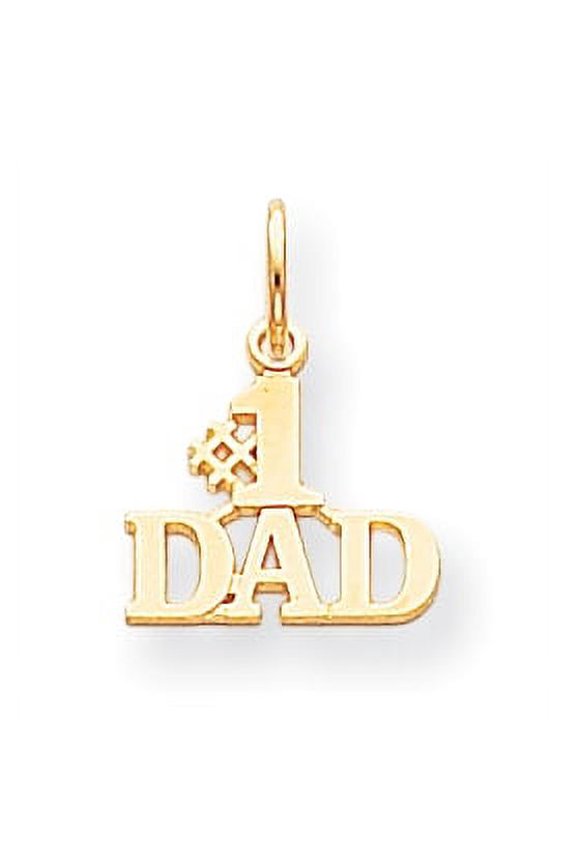 Solid 10k Yellow Gold Polished #1 Dad Pendant