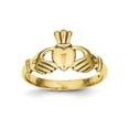 thumbnail image 1 of Solid 10k Yellow Gold Polished Claddagh Ring (2mm) - Size 4, 1 of 2