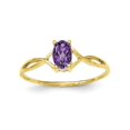 thumbnail image 1 of Solid 10k Yellow Gold Polished Simulated Amethyst Simulated Birthstone Ring - Size 5.5, 1 of 3