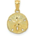 thumbnail image 1 of Solid 10k Yellow Gold Polished & Textured Sand Dollar Pendant, 1 of 5