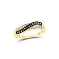 thumbnail image 1 of Solid 10k Yellow Gold Round Chocolate Brown Diamond Band Engagement Wedding Anniversary Ring 1/4 Ct. - Size 5, 1 of 5