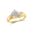 thumbnail image 1 of Solid 10k Yellow Gold Round Diamond Cluster Engagement Wedding Anniversary Ring Band 1/10 Ct. - Size 9, 1 of 2