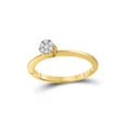 thumbnail image 1 of Solid 10k Yellow Gold Round Diamond Flower Cluster Engagement Wedding Anniversary Ring Band 1/8 Ct. - Size 6.5, 1 of 2