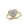 thumbnail image 1 of Solid 10k Yellow Gold Round Diamond Heart Frame Cluster Engagement Wedding Anniversary Ring Band 1/10 Ct. - Size 5.5, 1 of 2