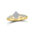 thumbnail image 1 of Solid 10k Yellow Gold Round Diamond Offset Square Cluster Engagement Wedding Anniversary Ring Band 1/5 Ct. - Size 5, 1 of 2