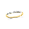 thumbnail image 1 of Solid 10k Yellow Gold Round Pave-set Diamond Wedding Ring Band 1/6 Ct. - Size 7, 1 of 2