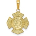thumbnail image 1 of Solid 10k Yellow Gold St. Florian Protect Us/Fire Dept. Pendant - 22mm, 1 of 6