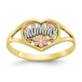 thumbnail image 1 of Solid 10k Yellow Gold Two Toned Mommy Heart Ring Band Size 5.5, 1 of 6