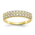 thumbnail image 1 of Solid 10k Yellow Gold Unique CZ Cubic Zirconia Ring Band Size 8, 1 of 6