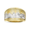 thumbnail image 1 of Solid 10k Yellow and White Gold Two Tone Ladies Last Supper Ring (11mm) - Size 9, 1 of 2
