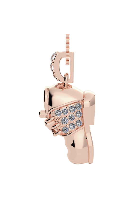 Solid 14 Karat Shoe Charm made with Pure Brilliance Zirconia - Rose Gold