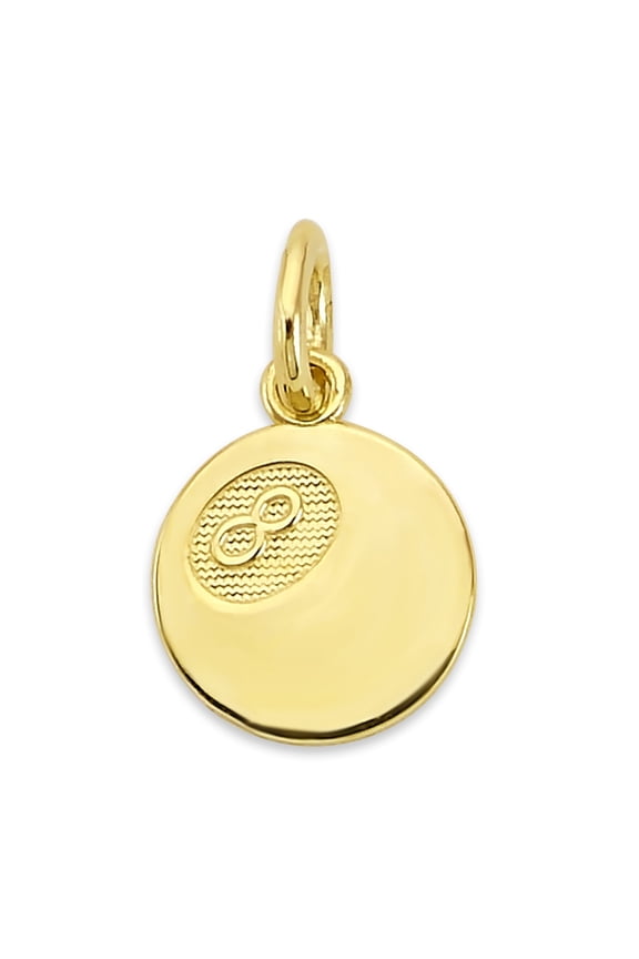 Solid 14K Gold 8-Ball Charm - Billiard Charm Good Luck Jewelry