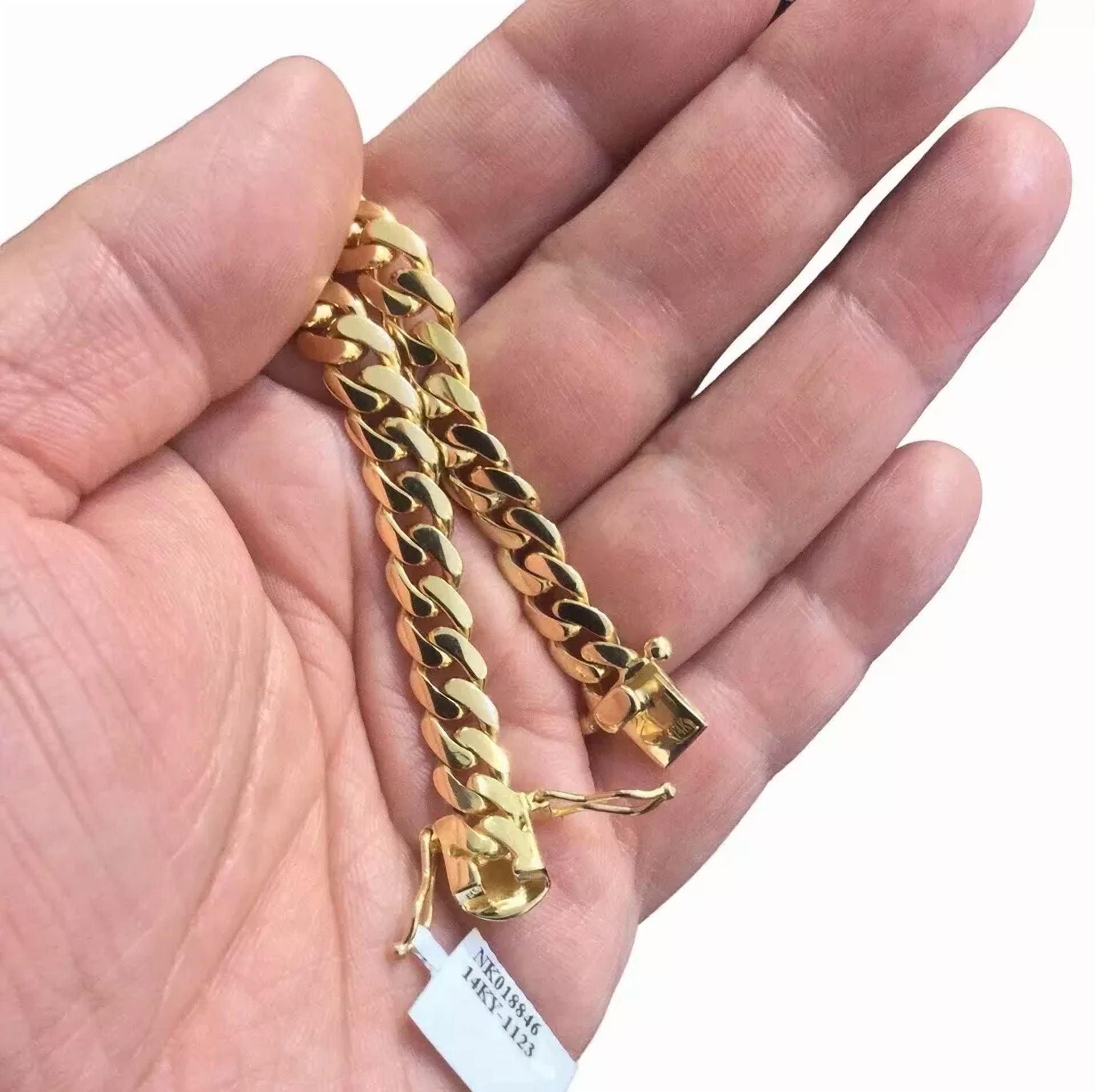 MAIMCO Solid 14K Gold Miami 9mm Men's Cuban Curb Link Bracelet Heavy 8.5" Long 40 Grams