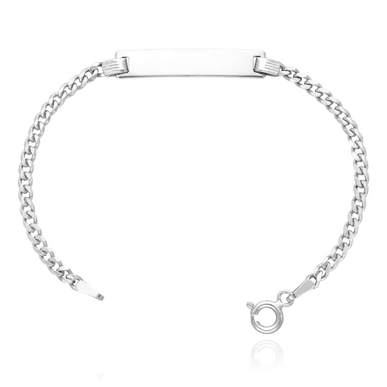 Solid 14K Gold Over Silver Miami Personalized ID Bar