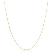 Solid 14K Gold Vermeil Sterling Silver Box Chain Necklaces 0.8MM-1MM, Made In Italy,Next Level Jewelry