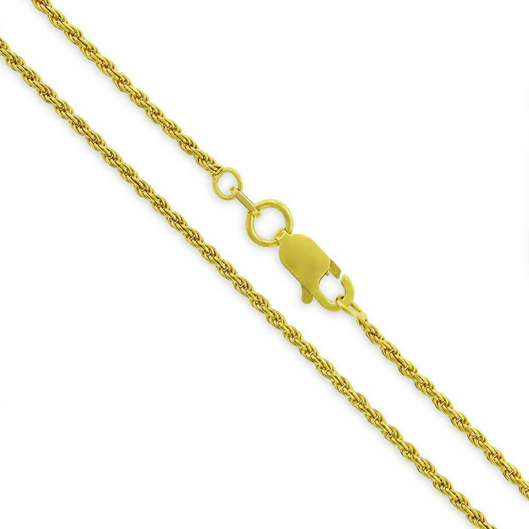 Solid 14K Gold Vermeil Sterling Silver Rope Diamond-Cut Necklace Chains 1.5 MM - 5.5MM, Gold Chain for Men & Women, Made In Italy, Next Level Jewelry 