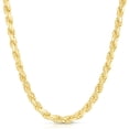 thumbnail image 1 of Solid 14K Gold Vermeil Sterling Silver Rope Diamond-Cut Necklace Chains 1.5MM - 5.5MM, Gold Chain for Men & Women, Made In Italy, Next Level Jewelry, 1 of 6