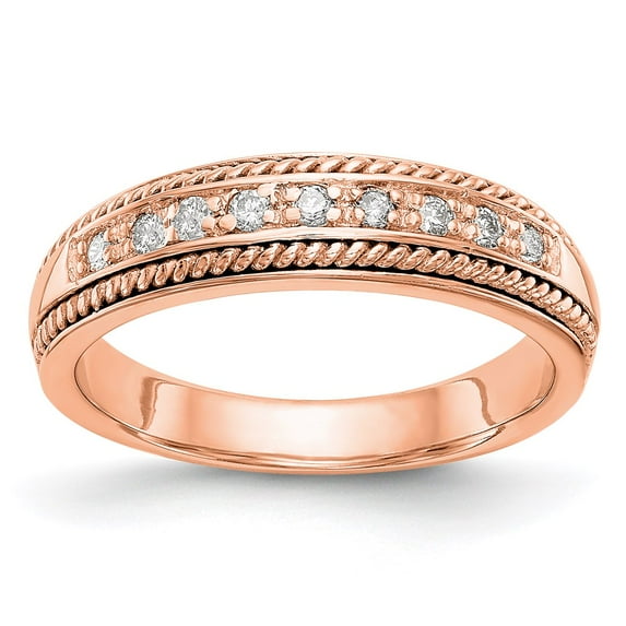 Solid 14K Rose Gold Diamond Ring Band Size 8 (.135 cttw.)