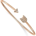 thumbnail image 1 of Solid 14K Rose Gold Lab Grown Diamond Arrow Cuff Bangle, 1 of 5