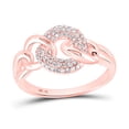 thumbnail image 1 of Solid 14K Rose Gold Real Natural Diamond Curb Link Ring for Women 1/5 Carat - Size - 7 ( .22 Cttw ), 1 of 2