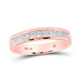 thumbnail image 1 of Solid 14K Rose Gold Real Natural Diamond Single Row Wedding Band Anniversary Ring for Women 1/2 Carat - Size - 6.5 ( .45 Cttw ), 1 of 2