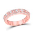 thumbnail image 1 of Solid 14K Rose Gold Real Natural Diamond Wedding Band Anniversary Ring for Women 5/8 Carat - Size - 7 ( .58 Cttw ), 1 of 5