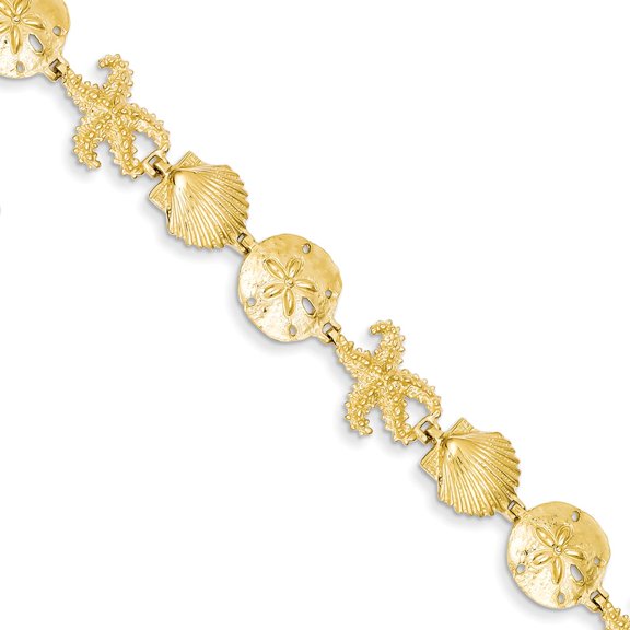 Solid 14K Seashell Theme Bracelet