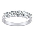 thumbnail image 1 of AFFY Solid 14K White Gold 1.25CTW 4mm GH Color Moissanite Engagement Ring Half Eternity Anniversary Wedding Band Ring Size-5, 1 of 4