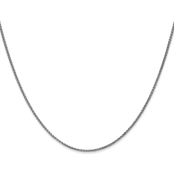 Solid 14K White Gold 1.5mm Diamond-cut Spiga with Lobster Lock Chain - 16"