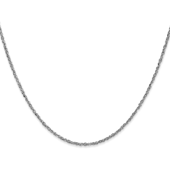 Solid 14K White Gold 1.9mm Ropa with Lobster Lock Chain - 20"