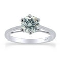 thumbnail image 1 of AFFY Solid 14K White Gold 1ct 6.5mm G-H-I Color Heart Arrows Cut Created Moissanite Solitare Engagement Rings for Women Ring Size-4.5, 1 of 6