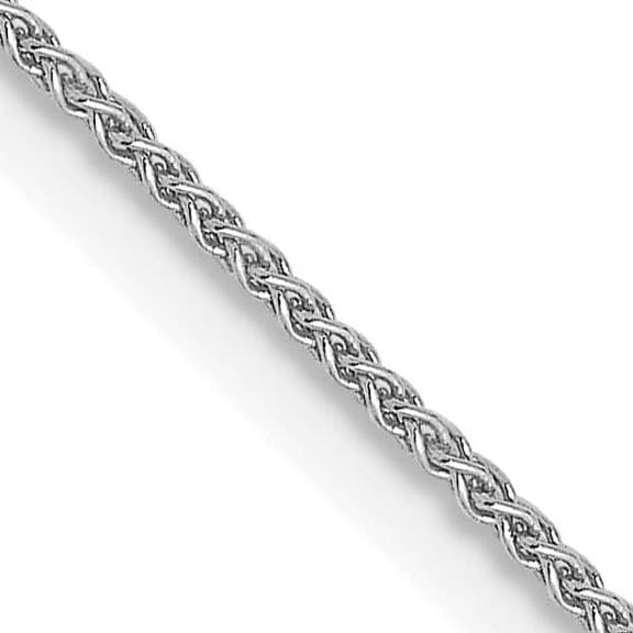 Solid 14K White Gold 1mm Spiga Wheat Chain - 20"