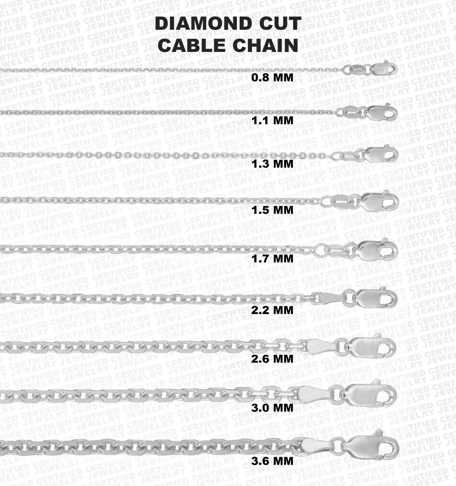 Solid 14K White Gold Diamond Cut Oval Cable Link Chain Necklace, 16