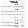 thumbnail image 1 of Solid 14K White Gold Diamond Cut Oval Cable Link Chain Necklace, 16" To 30" Inch,0.8mm To 3.1mm Thick, Real Gold Chain, Men Women Gold Chain, 1 of 4