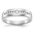 thumbnail image 1 of Solid 14K White Gold Diamond Men's Wedding Band Ring Size 10 (.27 cttw.), 1 of 8