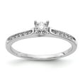 thumbnail image 1 of Solid 14K White Gold Diamond Ring Band Size 5.5 (.1 cttw.), 1 of 4