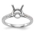 thumbnail image 1 of Solid 14K White Gold Diamond Side-Stones with CZ Cubic Zirconia Center Stone Engagement Ring Size 5, 1 of 8