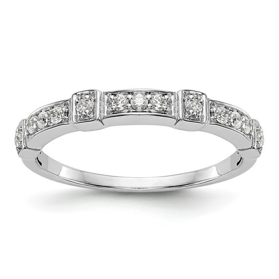Solid 14K White Gold Diamond Wedding Band Ring Size 5 (.195 cttw.)
