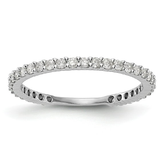 Solid 14K White Gold Diamond Wedding Band Ring Size 7.5 (.396 cttw.)