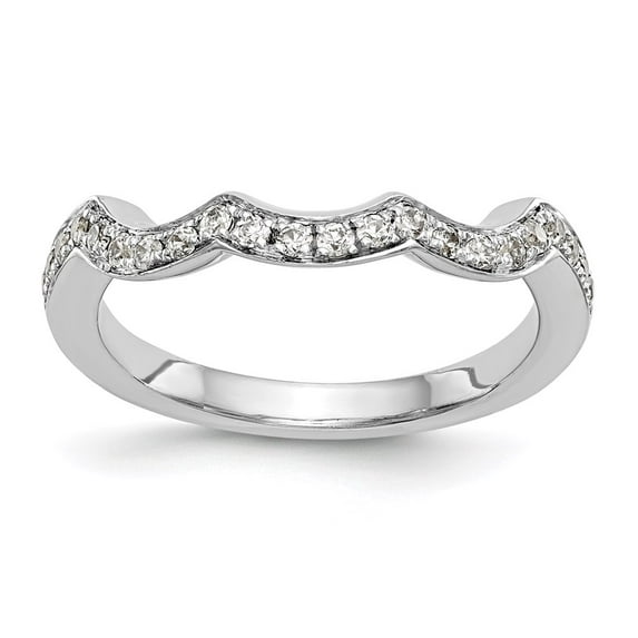 Solid 14K White Gold Diamond Wedding Band Ring Size 8 (.22 cttw.)