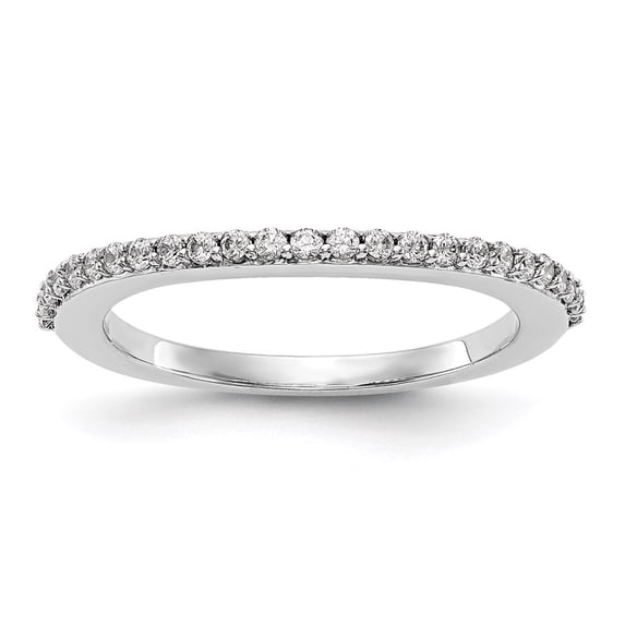 Solid 14K White Gold Diamond Wedding Band Ring Size 8.5 (.345 cttw.)