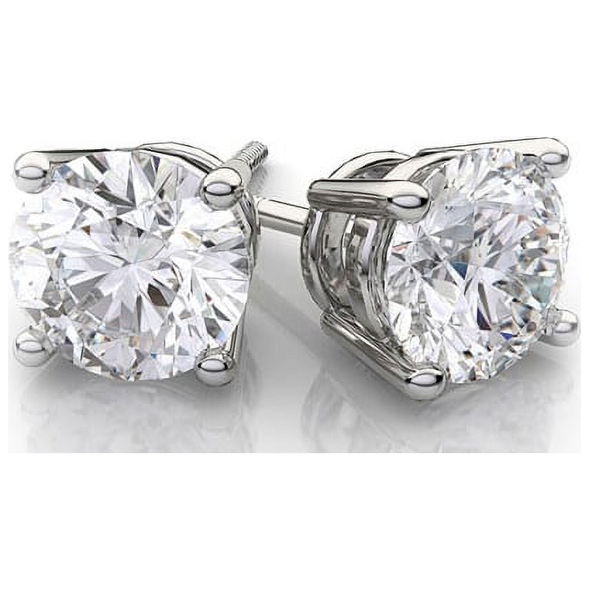 14K White Gold Crystal Stud Earrings Multiple Sizes Available Walmart