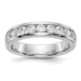 thumbnail image 1 of Solid 14K White Gold Eleven Stone Diamond Channel Set Wedding Band Ring Size 7.5 (.99 cttw.), 1 of 8