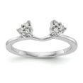 thumbnail image 1 of Solid 14K White Gold Engagement Diamond Wrap Wedding Ring Band Guard Enhancer Size 6 (Width = 2mm ) (.12 cttw.), 1 of 8