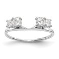 thumbnail image 1 of Solid 14K White Gold Engagement Diamond Wrap Wedding Ring Band Guard Enhancer Size 8.5 (Width = 2mm ) (.46 cttw.), 1 of 8
