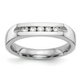 thumbnail image 1 of Solid 14K White Gold Five Stone Diamond Channel Set Wedding Band Ring Size 9 (.1 cttw.), 1 of 7