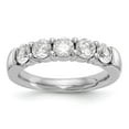 thumbnail image 1 of Solid 14K White Gold Five Stone Diamond Wedding Ring Band with CZ Cubic Zirconia Size 5.5, 1 of 8