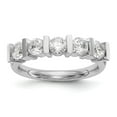 thumbnail image 1 of Solid 14K White Gold Five Stone Diamond Wedding Ring Band with CZ Cubic Zirconia Size 9, 1 of 8
