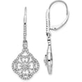 thumbnail image 1 of Solid 14K White Gold Lab Grown Diamond Fancy Leverback Earrings - 36.25mm, 1 of 5