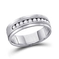 thumbnail image 1 of Solid 14K White Gold Machine Set Real Natural Diamond Mens Wedding Channel Band Ring 1/2 Carat - Size - 8 ( .50 Cttw ), 1 of 2